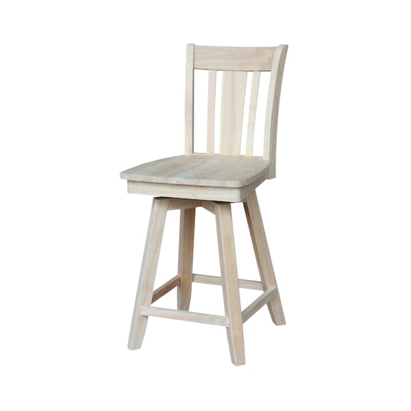 International Concepts San Remo Counter Height Stool, Swivel, 24" Seat Height, Unfinished S-102SW - main